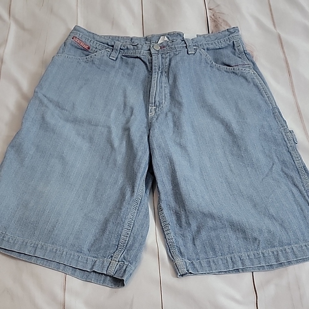 Lucky Brand Mens Carpenter Style Denim Jean Shorts Made in the USA Light Wash 33